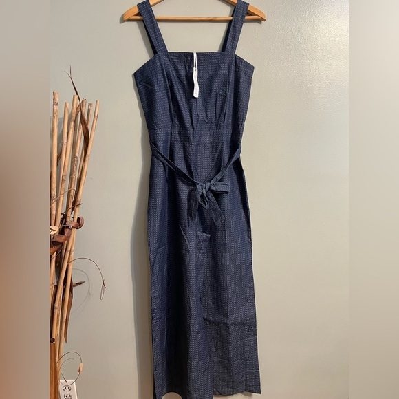 Black Swan Pants - Black Swan Womens Wide Leg Buttons Angelica Jumpsuit Blue Size S NWT